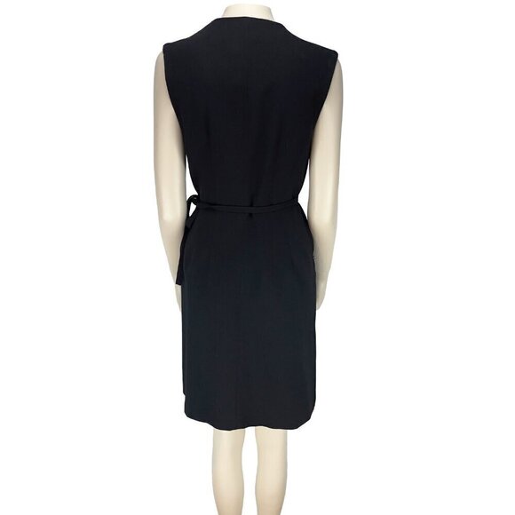 LIDA BADAY 100% Wool Designer Adjustable Wrap‎ Office Black Dress sz M - Picture 7 of 15